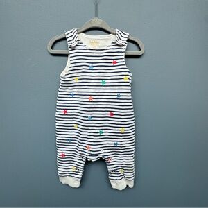 Baby Boden Striped Romper with Stars 3-6 mo